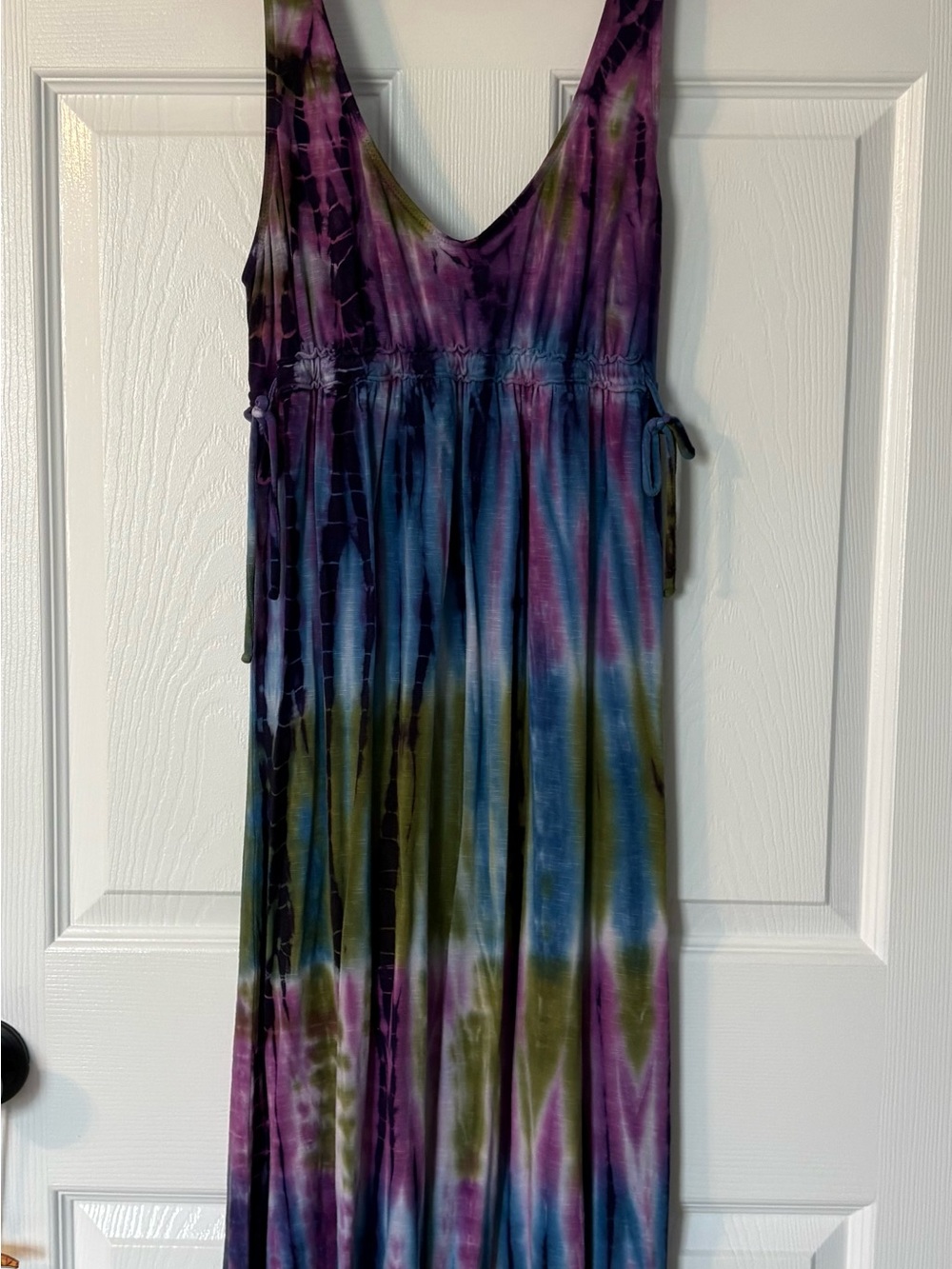 Lucky Brand Tie-Dye Maxi Dress in Purple, Blue & Olive